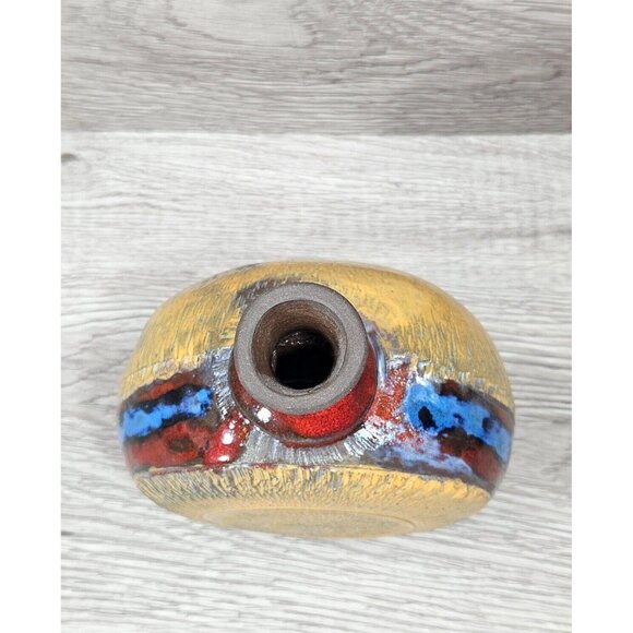 Vintage Pottery Vase Ceramic Abstarct Art Handmade Pot 6" Home Room Decor Gift - Picture 5 of 16